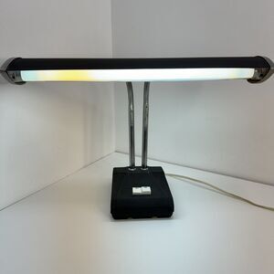 Vintage Industrial Double Gooseneck Desk Lamp Airplane Steel Fluorescent WORKS